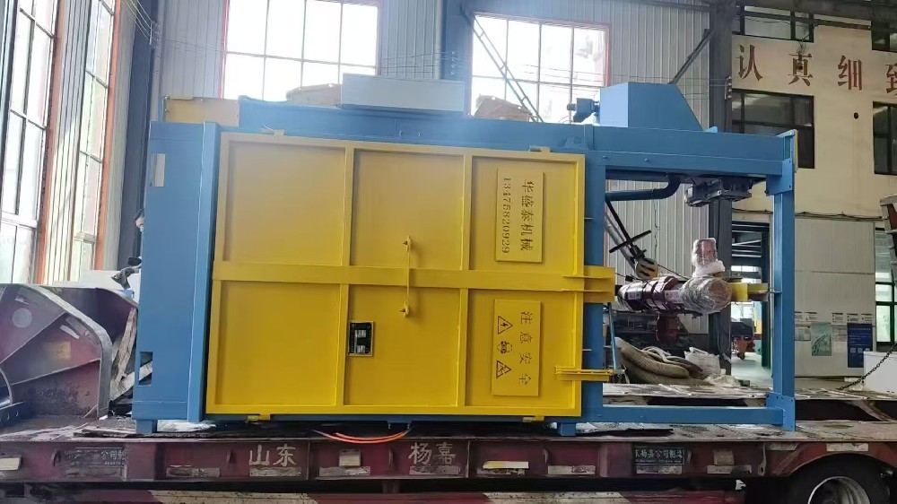 真实交付案例记录：青岛华盛泰 Q378 吊钩式抛丸机发往济宁机械加工企业